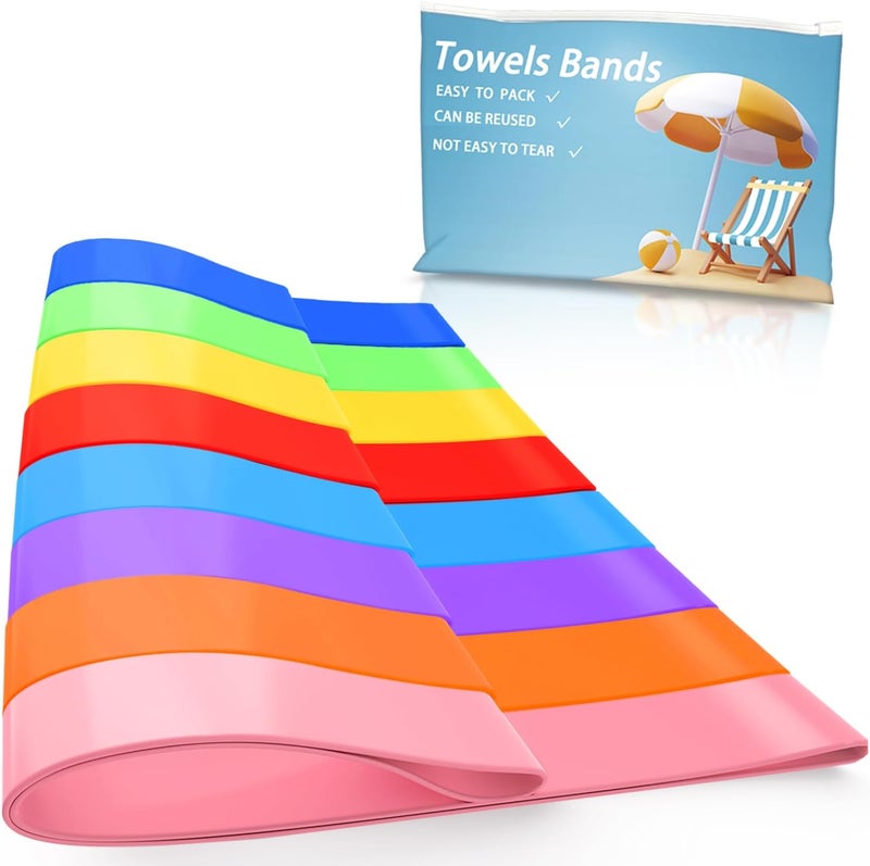 UHUZZ Towel Bands for Cruise & Beach Chairs - Cruise & Beach Pool Chairs Ship Essentials - Must Haves Alternative to Beach Towel Clips - Vacation Towel Bands Accessory Gifts - Thicken Towel Bands 8 PCS - Image 1